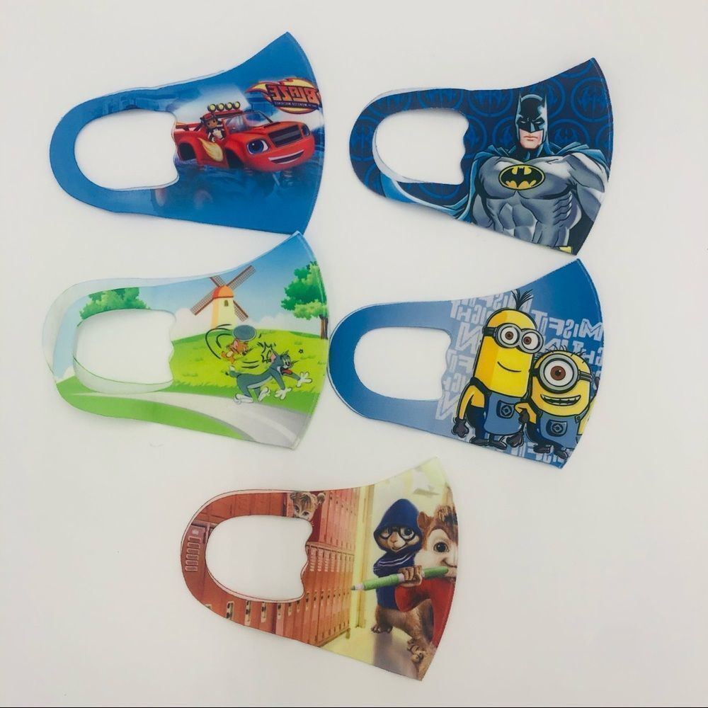 Brand New Assorted Boys Face Mask Reusable 5 In Pack - Picture 2 of 2